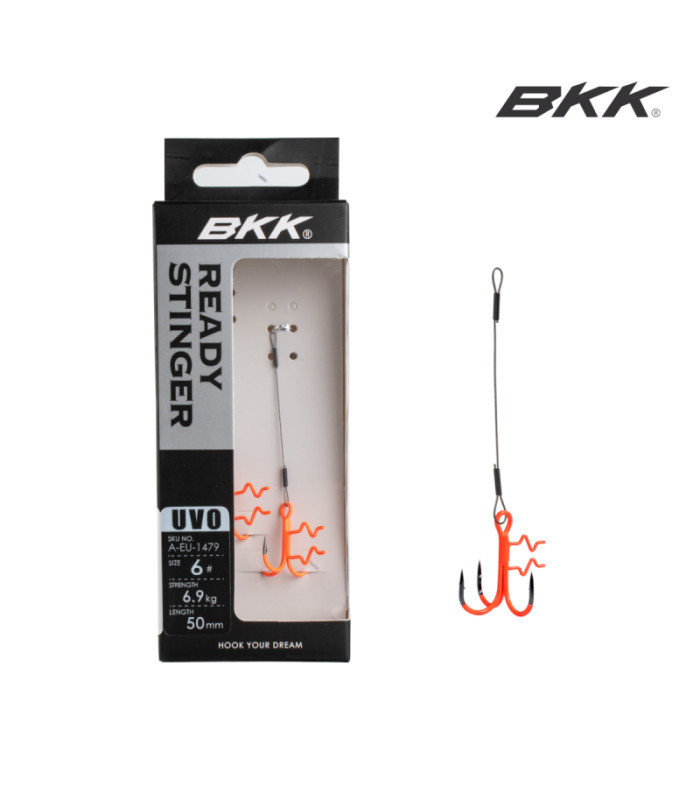 Тройни куки с метален повод BKK ASSIST SPEAR STINGER-7X7 WIRE UVO - ZANDER