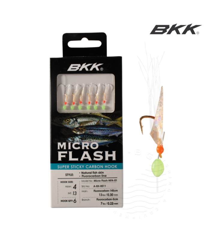 Чепаре BKK HOOKS MICRO FLASH NFA-01 - NATURAL FISH SKIN