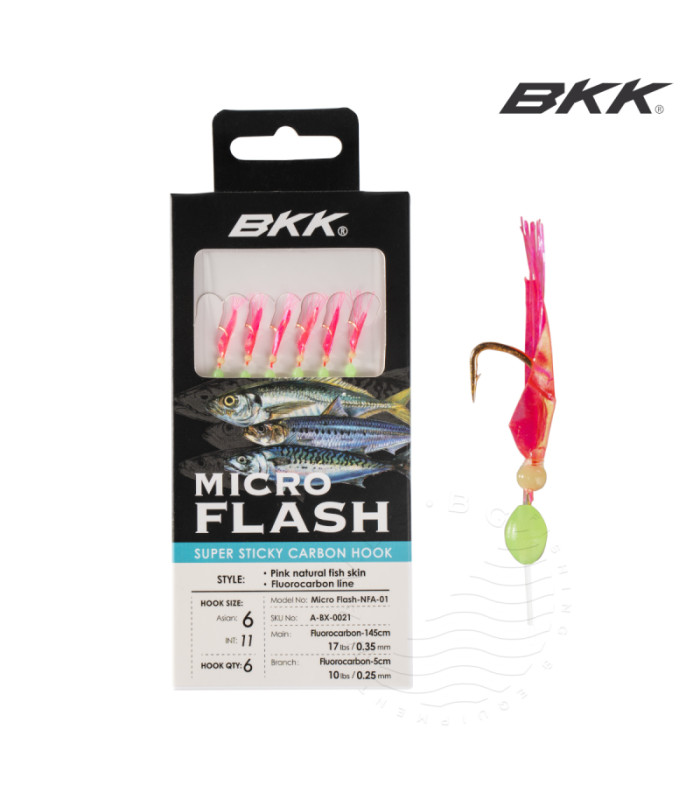 Чепаре BKK HOOKS MICRO FLASH NFA-01 - PINK NATURAL FISH SKIN
