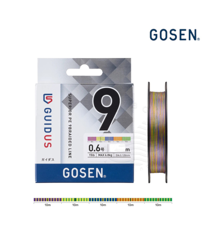Плетено влакно GOSEN GUIDUS PE×9 300m MULTI COLOR