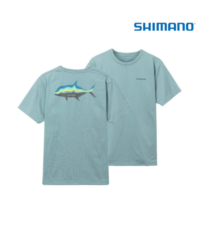 УВ тениска SHIMANO GRAPHIC QUICK DRY T-SHIRT SH-005W - BLUE GRAY