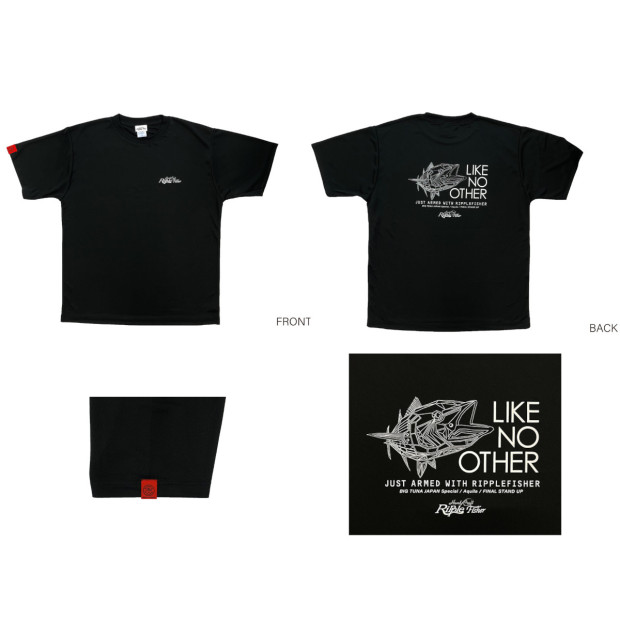 RIPPLE FIHSER DRY T-SHIRT - BLACK TUNA