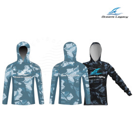 OL LONG SLEEVE HOODIE UPF50 - BLUE CAMO