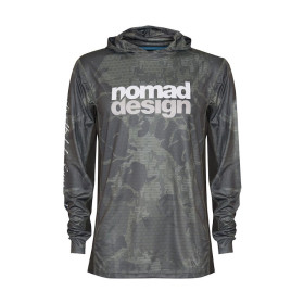 Блуза с UV защита NOMAD DESIGN TECH FISHING SHIRT HOODED - CAMO SPLICE KHAKI