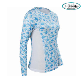 Дамкса УВ блуза TORMENTER SPF LADIES PRINT ANGELFISH WHITE